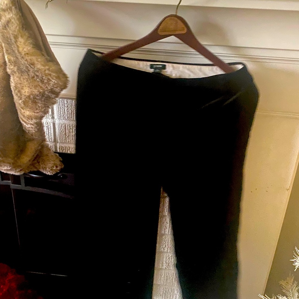 Black velvet J crew boyfriend fit above ankle pants